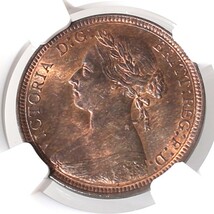 ◆水曜市◆1円～【 TOP 10！】1890 イギリス ヴィクトリア女王 ハーフペニー バンヘッドタイプ 高鑑定 MS64RB NGC 高鑑定_画像6