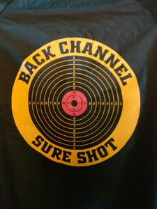日本製 Back Channel バックチャンネル SUPER SHOT バック プリント コーチ ジャケット 刺繍 ロゴ ラグラン アウター XL ブラック 黒
