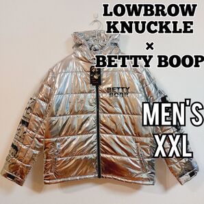 【セクシーBETTY】エナメル中綿ジャケット ロウブロウナックル シルバー メンズXXL 新品未使用タグ付き 定価27280円