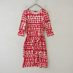 //マリメッコ marimekko *テキスタイルプリントカットソーワンピース*XSコットン混チュニック(1-2311-643)【11L32】