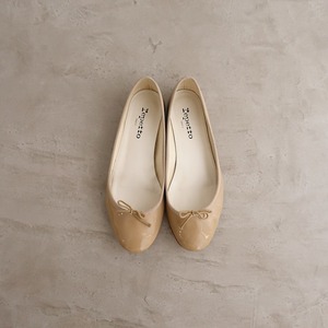 //レペット repetto *エナメルバレエシューズ 38.5/24*ベージュ皮革靴レザーフラットスリッポン(sh5-2312-17)【22L32】