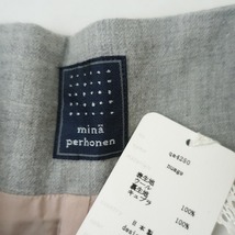 //【定価3.6万】ミナペルホネン mina perhonen *nuage ウールボリュームクロップドパンツ*36ライトグレー(33-2312-207)【52L32】_画像8