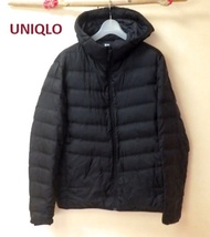 ●UNIQLOユニクロフード付きライトダウンジャケットL黒●軽量_画像1