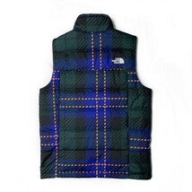 1円～!売切!【正規新品】THE NORTH FACE PRINTED ROXBOROUGH LUXE DOWN VEST ダウンベスト RDS認証 550フィル(L)青 緑 チェック柄190122-83_画像7