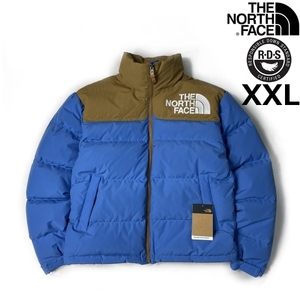 1円～!売切!【正規新品】THE NORTH FACE◆1992 LOW-FI HI-TEK NUPTSE JACKET ダウン ヌプシ US 限定品 撥水 ロゴ刺繍(XXL)青 茶 190122-190