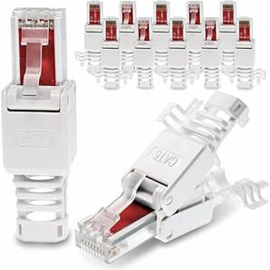 ネットワークプラグ ツールフリー RJ45 6 LAN UTP 12個