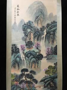 Art hand Auction k Qing Dynasty China Antique Painting Collection Rare Heavy Ancient Silk Mount Wu Husail [Spring Flowing from a Deep Valley Purely Hand Painted Work] National Painting Chinese Antique Art Prize Historical Item 12.19, artwork, painting, Ink painting