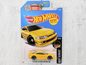 ■2016New! カスタム アキュラ インテグラ CUSTOM '01 ACURA INTEGRA GSR ホンダ HONDA 黄 JDM■*難 US版 HOT WHEELS ホットウィール