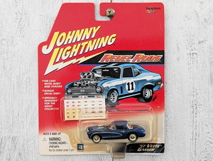 JL■シボレー コルベット ガッサー '57 CHEVROLET CORVETTE GASSER 青■*難 REBEL RODS Johnny Lightning ジョニーライトニング