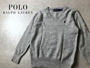 POLO RALPH LAUREN●130cm●ポニー刺 コットンウール ニット セーター●ラルフローレン