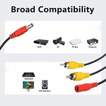 【残りわずか】 5m一体型RCA映像+DC電源延長ケーブ 駐車モニターバックカメラ車載電子防犯だ配線 Phono端子+DC_画像2