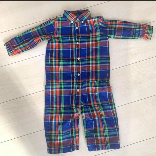 ラルフローレン　Ralph 9m 75cm チェック　男の子　長袖ロンパース ベビー 男の子 Ralph Lauren 子供服