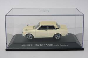 ② EBRRO エブロ 1/43 日産 ニッサン ブルーバード 2ドア GL ライトイエロー ミニカー