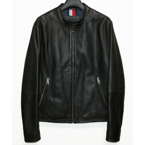 TOMMY HILFIGER 中綿入りラムレザーシングルライダースジャケット M 新品同様 定価64,900円 NEW MATT BIKER LTR JKT トミーヒルフィガー