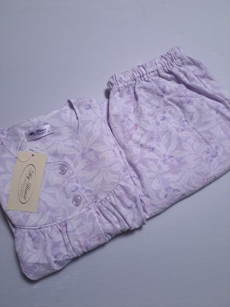 新品未使用 レディース マイハウス L 六分袖パジャマ ルームウェア ボタン 即決送料無料 Aら 女性 花柄 葉柄