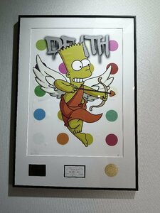 DEATH NYC 額付き 世界限定100枚 アートポスタ ザ・シンプソンズ Simpsons キューピッド アーチェリー現代アート JN 2