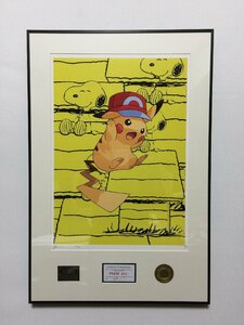 DEATH NYC 額付き 世界限定100枚 アートポスター ポケットモンスター Pokemon ピカチュウ スヌーピー SNOOPY 黄色い 現代アート