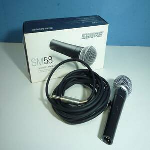 SHURE SM58SE ダイナミックマイク XLRケーブル 5m付き シェア 箱付き ボーカルマイク 音響 未検品 Y2023120225