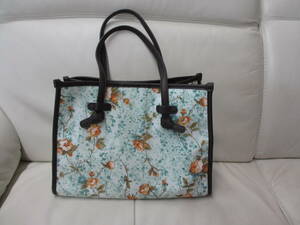 [ Ingeborg ] unused! light green floral print tote bag!