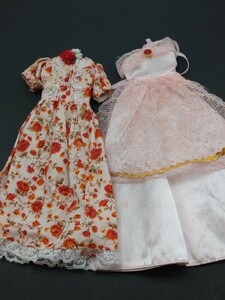 タカラ 日本製 リカちゃん人形用 洋服 ドレス ワンピース 2点まとめ売り 現状品
