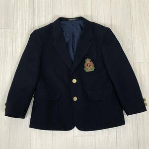 Y0254 美品 ピノチオ キッズ トップス フォーマル ジャケット 子供服 長袖 肩パッド サイズ115A ネイビー 紺 毛100％ 高級 春秋 七五三