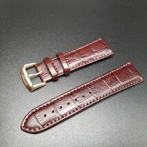 純正 Citizen シチズン 時計 ベルト 23mm バンド 本革 こげ茶 ブラウン系 クロコダイル型押し レザー GENUINE LEATHER 59-S52314_画像1