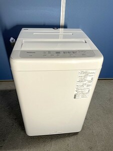 【美品】Panasonic 5.0kg洗濯機 NA-F50B15 2021年製 通電確認済み ビッグウェーブ洗浄 つけおきコース 楽ポイフィルター かくはん洗い