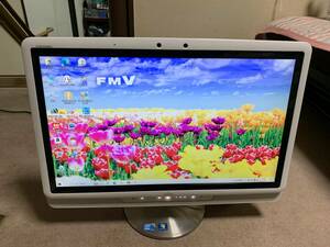 【中古】 Fujitsu FMVF58CMW 白/Win10/i5-560M　2.67G/4G/2T/光沢20W/BD/TV/動作確認済/AC付属/一体型パソコン 