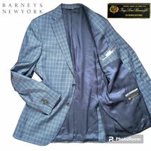 【極美品】BARNEYS NEW YORK バーニーズニューヨーク× Loro Piana ロロピアーナ 2B テーラードジャケット チェック柄 XL カナダ製_画像1