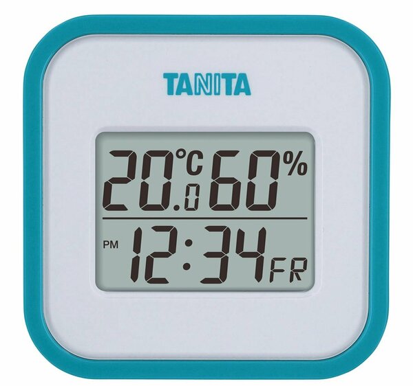 【特価セール】温湿度計 タニタ 時計 カレンダー 温度 湿度 デジタル 壁掛け 卓上 マグネット ブルー TT-558 BL