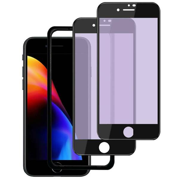 【特価商品】DXFAU 【2枚セット】強化ガラスフィルム iPhone SE第3世代 / SE第2世代 iPhone 8/7用 ブ