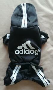  new goods unused * dog clothes * with a hood *adidog* coveralls Parker black M size 