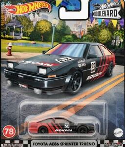 ホットウィール HOT ブールバード スプリンタートレノ HW BOULEVARD トヨタ AE86 スプリンタートレノ ADVAN