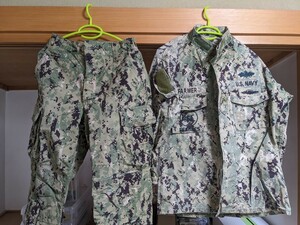 米軍実物 AOR2 コンバットジャケット コンバットパンツ セット S/R 詳細不明ジャンク