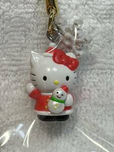 Hello　Kitty ☆Merry　Christmas☆　雪だるま＆赤キティ　根付け　2002年