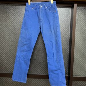 リーバイス 501 レディース カラー デニム ジーンズ 29 MADE IN USA パンツ levis ヴィンテージ ブルー 青　ボトム