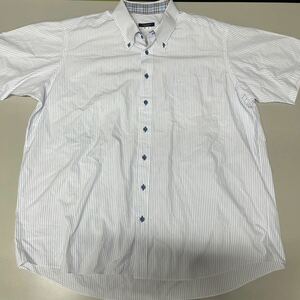 バーバリーロンドン BURBERRY LONDON 半袖シャツ ボタンダウン 大きいサイズ キングサイズ ストライプ ワイシャツ メンズ 日本製 綿100%