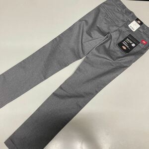 Dickies ディッキーズ ストレッチ ワーク パンツ メンズ W28インチ スリム スキニー チノ チノパン 未使用 skinny 未使用 グレー 灰色