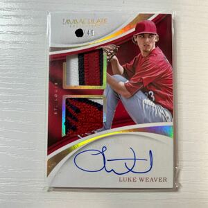 2017 Panini Immaculate Luke Weaver autoカード patch 49枚限定