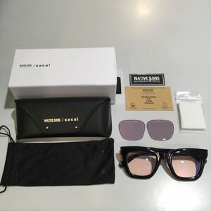 sacai サカイ NATIVE SONS ネイティブ サンズ Cornell カーネル Black ブラック sunglasses サングラス 642597