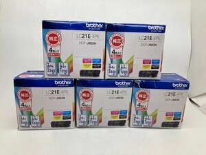 【brother】5個セット LC21E-4PK 4色マルチパック ブラザー純正インクカートリッジ 未使用品 期限切れ