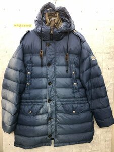 MONCLER モンクレール メンズ 取外し可ライナー付き 比翼ジップ ダウンジャケット 青 ポリエステル