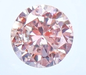 【１００円～】天然ダイヤ 0.110ｃｔ FANCY ORANGISH PINK（ナチュラルカラー）I1