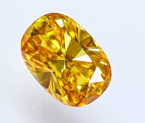 【１００円～】VS1！0.269ｃｔ 天然ダイヤ FANCY DEEP ORANGY YELLOW（ナチュラルカラー）ＯＶカット