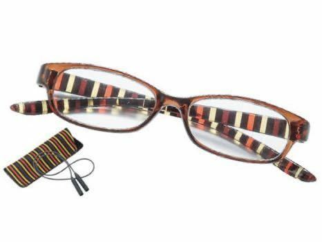 オシャレ　老眼鏡　＋1.5 軽量　シリコンコード　携帯ソフトケース付き　女性用