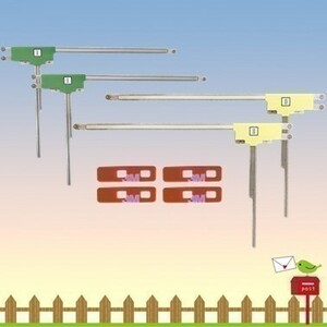 カロッツェリア　AVIC-ZH0077W フィルムアンテナ 4枚　両面テープ4枚　地デジ　高感度　補修　交換　送料無料