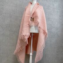 ヴィンテージ　モヘア　毛布　ピンク　vintage ふわふわ　もこもこ　厚手　優しいお色　160×127 激レア_画像1