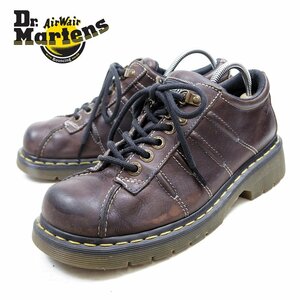 UK7　25cm相当　Dr.Martens　ドクターマーチン　4ホール＋2　レザーシューズ　ブラウン　茶 イエローステッチ/U9793