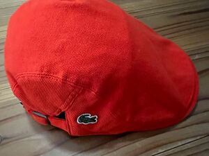 LACOSTE ハンチング オレンジ 赤 ラコステ 帽子 58センチ ワニマーク 日本製 GOLF ゴルフウェア ゴルフキャップ