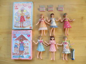希少☆当時物 1986 バンダイ シルキーファッション ドレス シール 人形 全6種セット 昭和 レトロ フィギュア 
